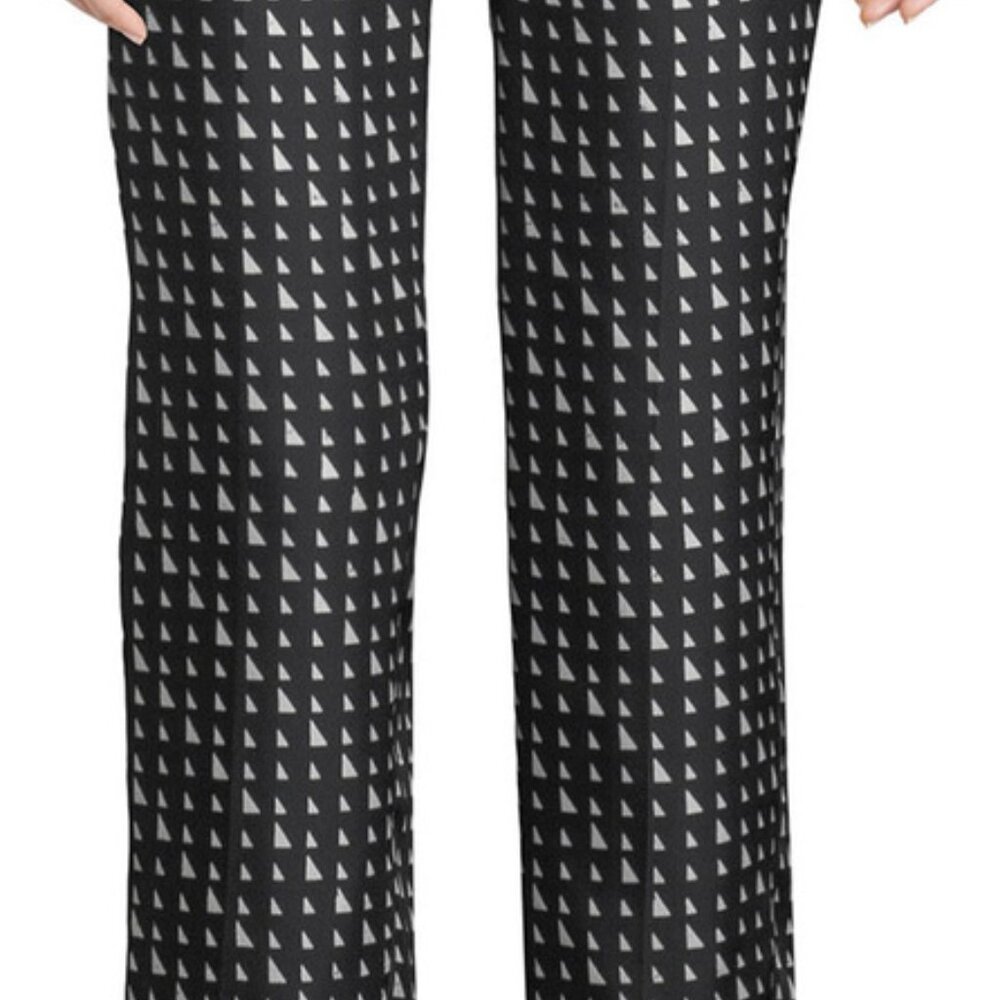 Theory - Black & White Silk Tapered Pants, Sz 10